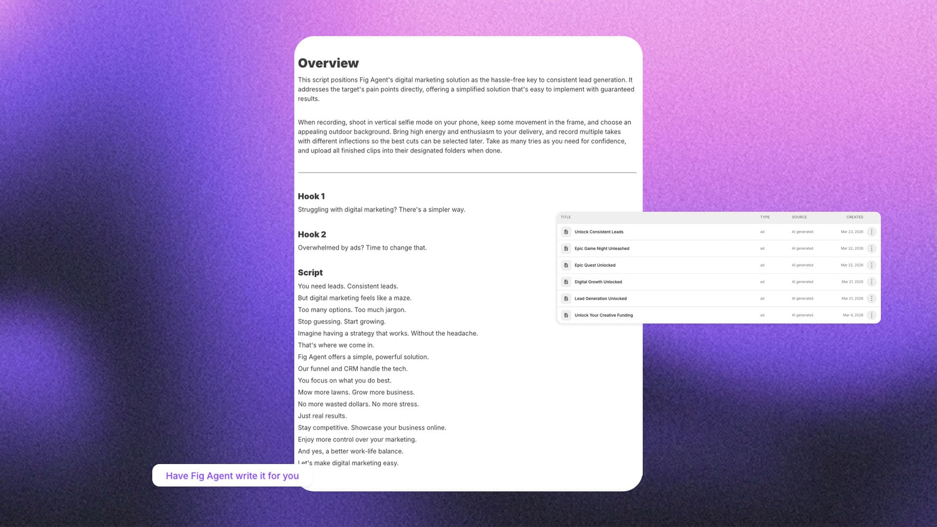 Fig marketing scripts library